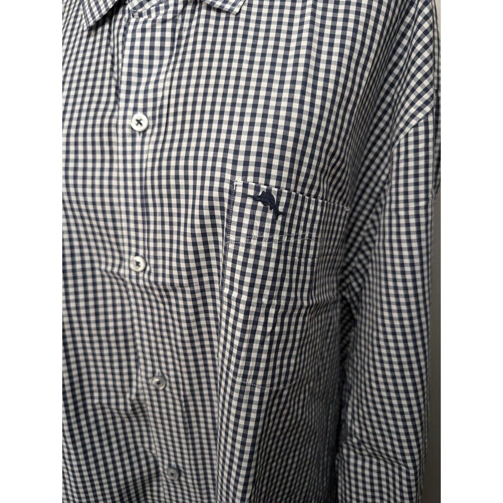 Tommy Bahama Men's Blue Gingham Shirt Newport Grazie 100% Pima Cotton Size XXL - Picture 3 of 11